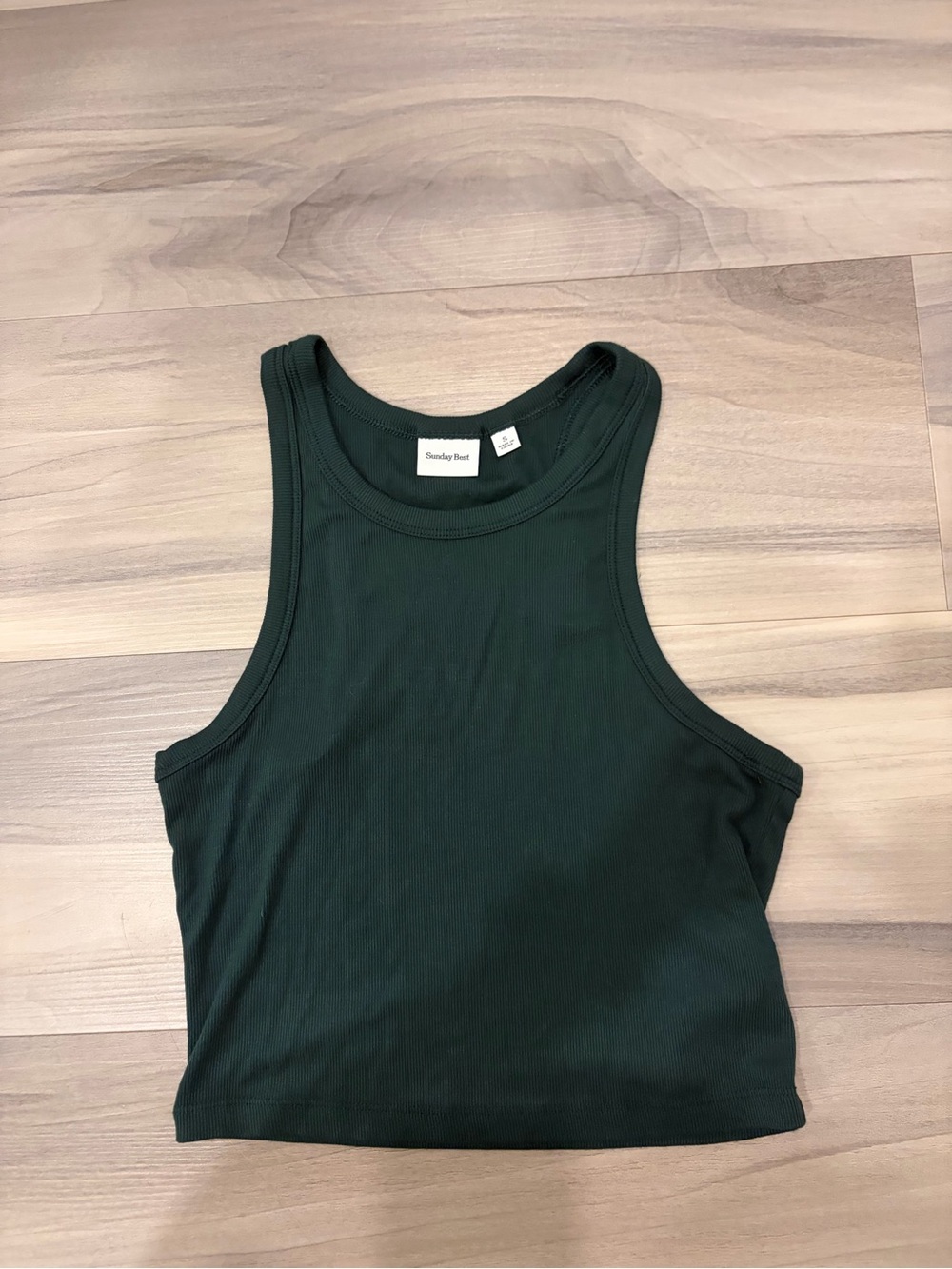 Aritzia Dark Green Ribbed Tank